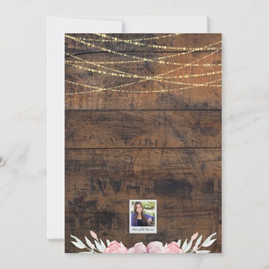 ウェスタン素朴キンセアニラ15誕生日写真 招待状 (裏面)