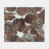 ウェスタン素朴コーウィドブラウンレザーターコイズ フリースブランケット (正面(横))