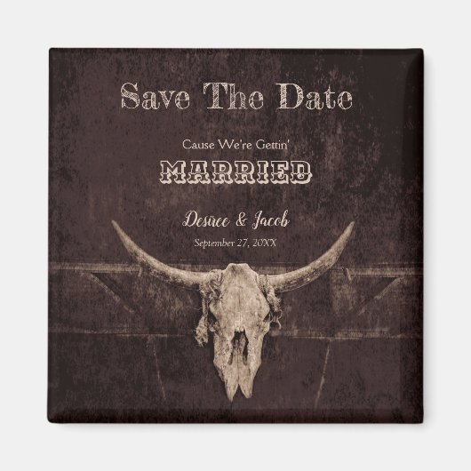 ウェスタン素朴スのヴィンテージが日付を保存 マグネット (正面)