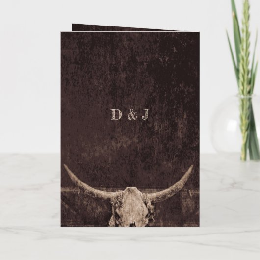 ウェスタン素朴スのヴィンテージが日付を保存 案内状 (裏面)