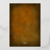 ウェスタン素朴スホースシューブラウン&金ゴールド結婚ズ 箔招待状 (裏面)