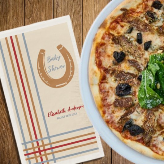 ウェスタン素朴スホースシューベビーシャワーナプキン