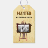 ウェスタン素朴ス結婚の💍写真カスタム写真 ギフトタグ (正面)