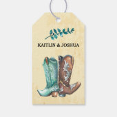 ウェスタン素朴ス結婚の💍写真カスタム写真 ギフトタグ (裏面)