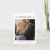 ウェスタン素朴ス結婚の写真サンキューカード サンキューカード (正面)