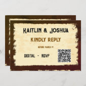 ウェスタン素朴ス結婚の🤠国チャームRSVP 招待状 (正面/裏面)