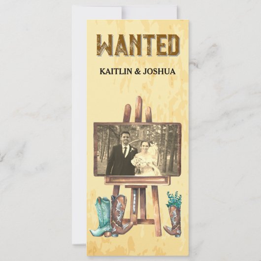 ウェスタン素朴ズ結婚の🤠国の披露宴メニュー 招待状 (裏面)