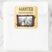 ウェスタン素朴ズ結婚の🤠 WANTED Photo スクエアシール (バッグ)