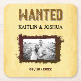 ウェスタン素朴ズ結婚の🤠 WANTED Photo スクエアペーパーコースター