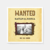 ウェスタン素朴ズ結婚の🤠 WANTED Photo スタンダードカクテルナプキン (正面)