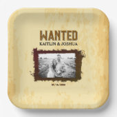 ウェスタン素朴ズ結婚の🤠 WANTED Photo ペーパープレート (正面)