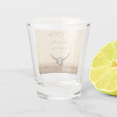 ウェスタン素朴ズ結婚カントリーカウブルスカル ショットグラス (裏面)