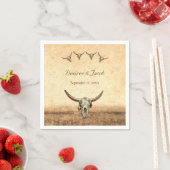 ウェスタン素朴ズ結婚カントリーカウブルスカル スタンダードカクテルナプキン (インサイチュ)