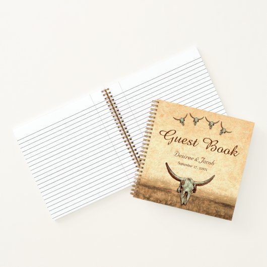 ウェスタン素朴ズ結婚カントリーカウブルスカル ノートブック (内部)