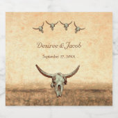 ウェスタン素朴ズ結婚カントリーカウブルスカル リキュールボトルラベル (シングルラベル)