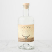 ウェスタン素朴ズ結婚カントリーカウブルスカル リキュールボトルラベル (正面)