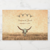 ウェスタン素朴ズ結婚・カントリー・ブル・カウズスカル リキュールボトルラベル (シングルラベル)