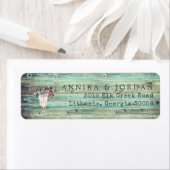 ウェスタン素朴ターコイズウッドディアースカルアドレス ラベル (インサイチュ)