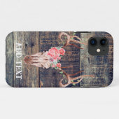 ウェスタン素朴ターコイズウッドディアースカル Case-Mate iPhoneケース (裏面(横))