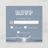 ウェスタン素朴ダスティブルーホワイトブルスカルRSVP エンクロージャーカード (正面)