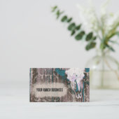 ウェスタン素朴ダークティール(緑がかった色)ブラウンテクスチャブルスカル 名刺 (スタンド正面)