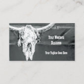 ウェスタン素朴チャコールグレーホワイトブルカウズスカル 名刺 (正面)