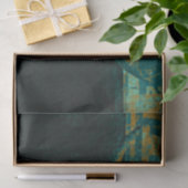 ウェスタン素朴ティール（緑がかった色）タンヴィンテージブルスカルスクリプト 薄葉紙 (ギフト)