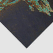 ウェスタン素朴ティール（緑がかった色）ブラウン金ゴールドヴィンテージブルスカル 薄葉紙 (詳細)