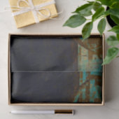 ウェスタン素朴ティール（緑がかった色）ブラウン金ゴールドヴィンテージブルスカル 薄葉紙 (ギフト)