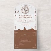 ウェスタン素朴デザートカウボーイブーツスカル オールインワン招待状 (内側)