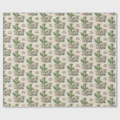 ウェスタン素朴デザートブーツネームハッピーバースデー ラッピングペーパー (フラット)