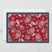 ウェスタン素朴バンダナプリントカウボーイ誕生日 招待状 (裏面)