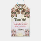 ウェスタン素朴バースデーパーティーお願い ギフトタグ (裏面)