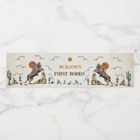 ウェスタン素朴バースデーパーティー水ボトルラベル ペットボトルラベル (シングルラベル)