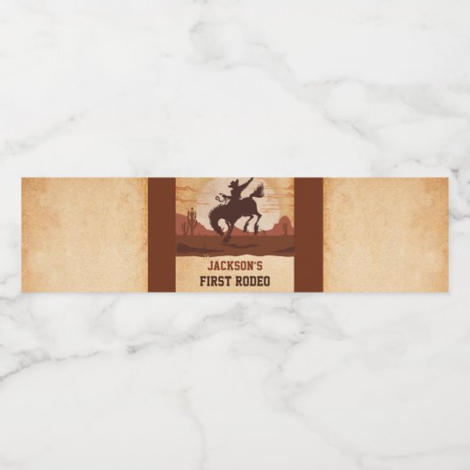 ウェスタン素朴バースデーパーティー水ボトルラベル ペットボトルラベル (シングルラベル)