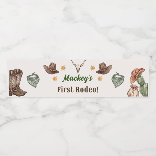 ウェスタン素朴バースデーパーティー水ボトルラベル ペットボトルラベル (シングルラベル)