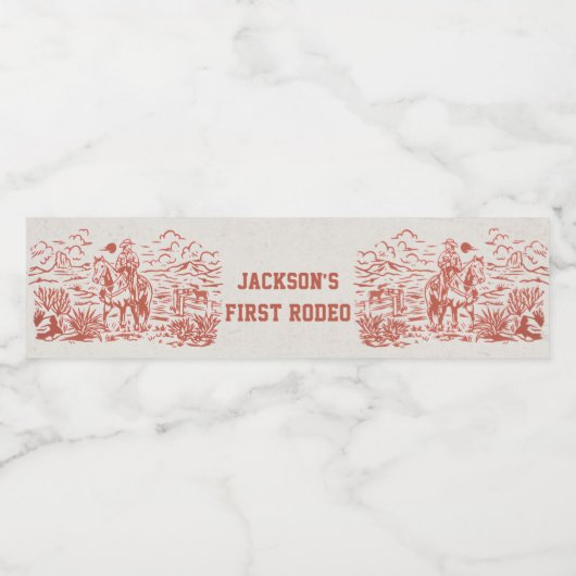 ウェスタン素朴バースデーパーティー水ボトルラベル ペットボトルラベル (シングルラベル)