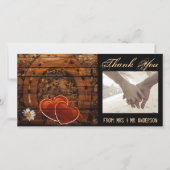 ウェスタン素朴バーンウッドホースシュー結婚ズ サンキューカード (正面)