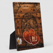 ウェスタン素朴バーンウッドホースシュー結婚ズ フォトプラーク (側面)