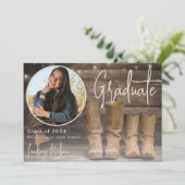 ウェスタン素朴バーン&カウボーイブーツ写真卒業 招待状 (スタンド正面)