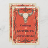 ウェスタン素朴パーティの招待状 招待状 (正面/裏面)