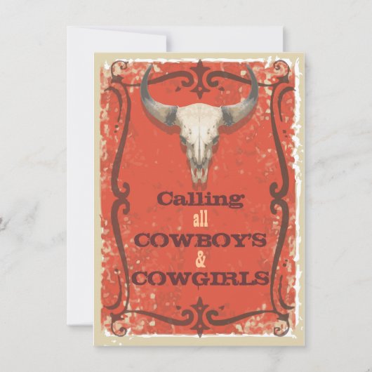 ウェスタン素朴パーティの招待状 招待状 (正面)