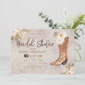 ウェスタン素朴フローラブートブライダルシャワー 招待状 (スタンド正面)