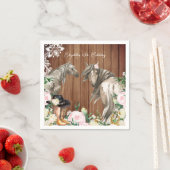 ウェスタン素朴フローラ女性のカーボーイ誕生日パーティー スタンダードカクテルナプキン (インサイチュ)