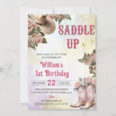 ウェスタン素朴フローラ誕生会 招待状 (正面)