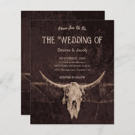 ウェスタン素朴ブラウンカントリーブルスカル予算 (正面/裏面)