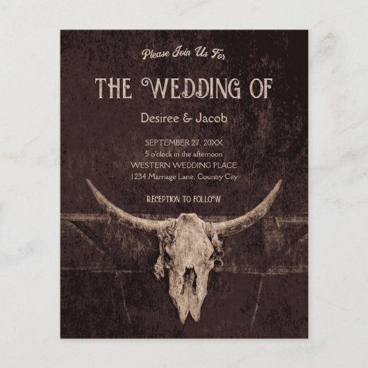 ウェスタン素朴ブラウンカントリーブルスカル予算 (正面)