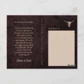 ウェスタン素朴ブラウンブルスカル結婚ズカントリー ポストカード (裏面)