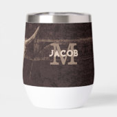 ウェスタン素朴ブラウンベージュオールドブルスカルモノグラム (背面)