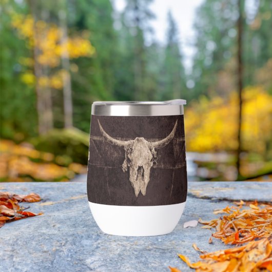 ウェスタン素朴ブラウンベージュオールドブルスカルモノグラム (アウトドア)